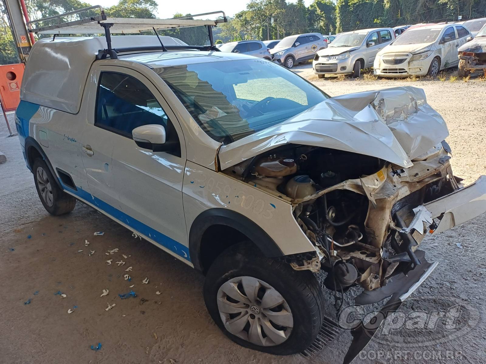 Veículo VW - VolksWagen Saveiro Volkswagen Saveiro Trendline 1.6 MSI 2018 Médio Dano Frontal 2018 em leilão